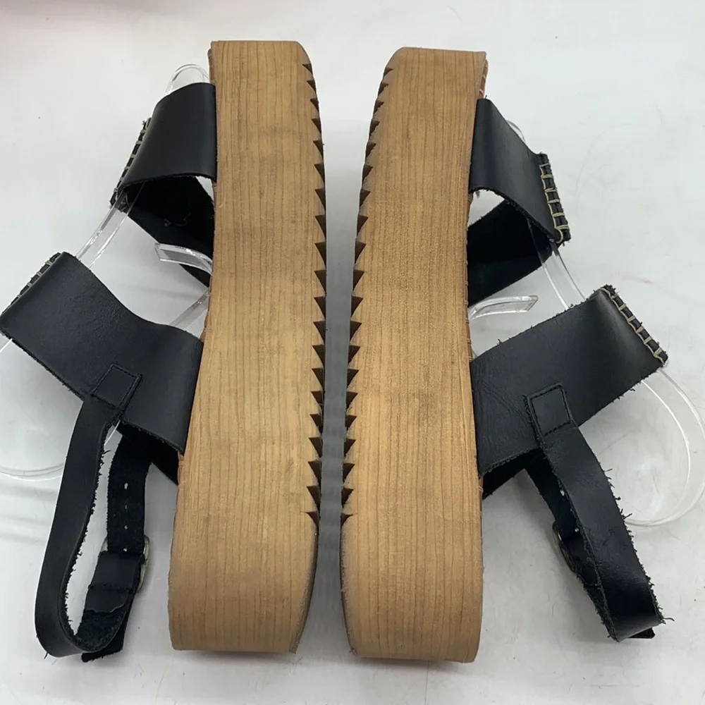 Anthropologie Musse & Cloud Kila Black Platform Sandals EU Size 40 MCS4990E - Picture 5 of 9